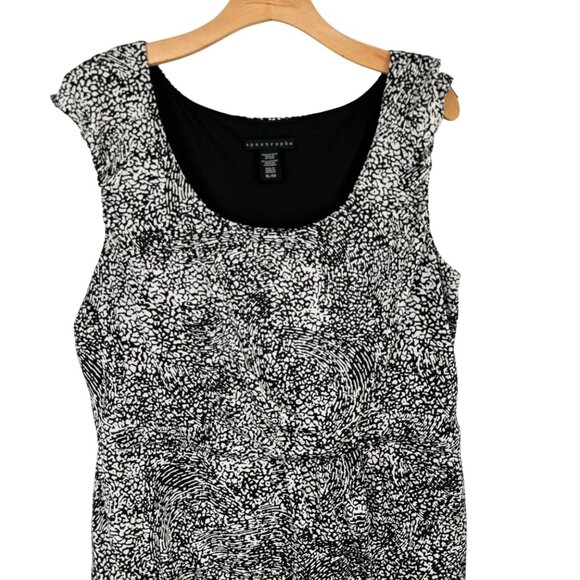 Apostrophe Womens Black White Patterned Sleeveless knit Dress Size XL lined - Picture 4 of 11